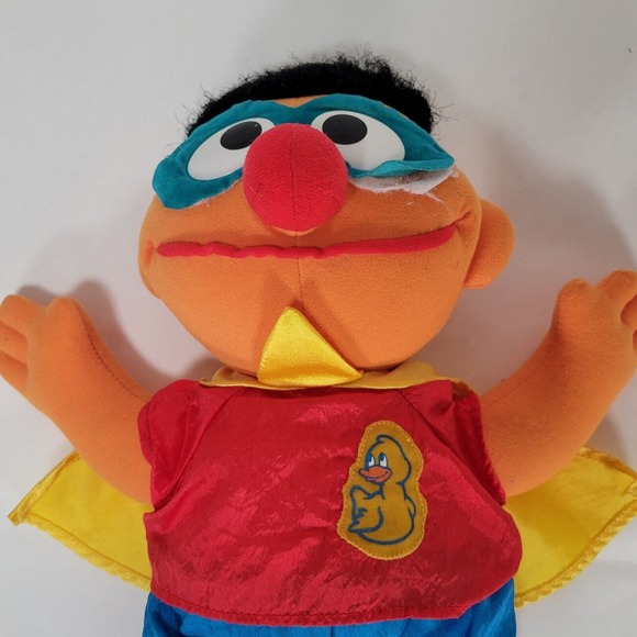 Sesame Street Super Muppet Ernie Doll Henson 1997 Tyco Preschool 12" Vintage - Picture 5 of 5
